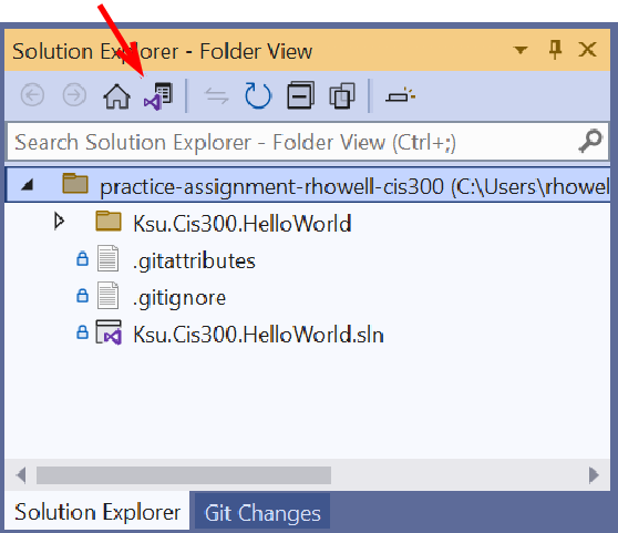 A picture of a Solution Explorer in folder view should appear here
